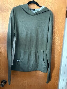 Paka Olive Green premium alpaca Hooded Pullover Sweater XL